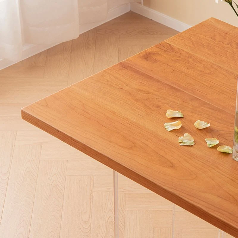 Tavolo da pranzo rettangolare legno massello di ciliegio con base su cavalletto Clearhalo