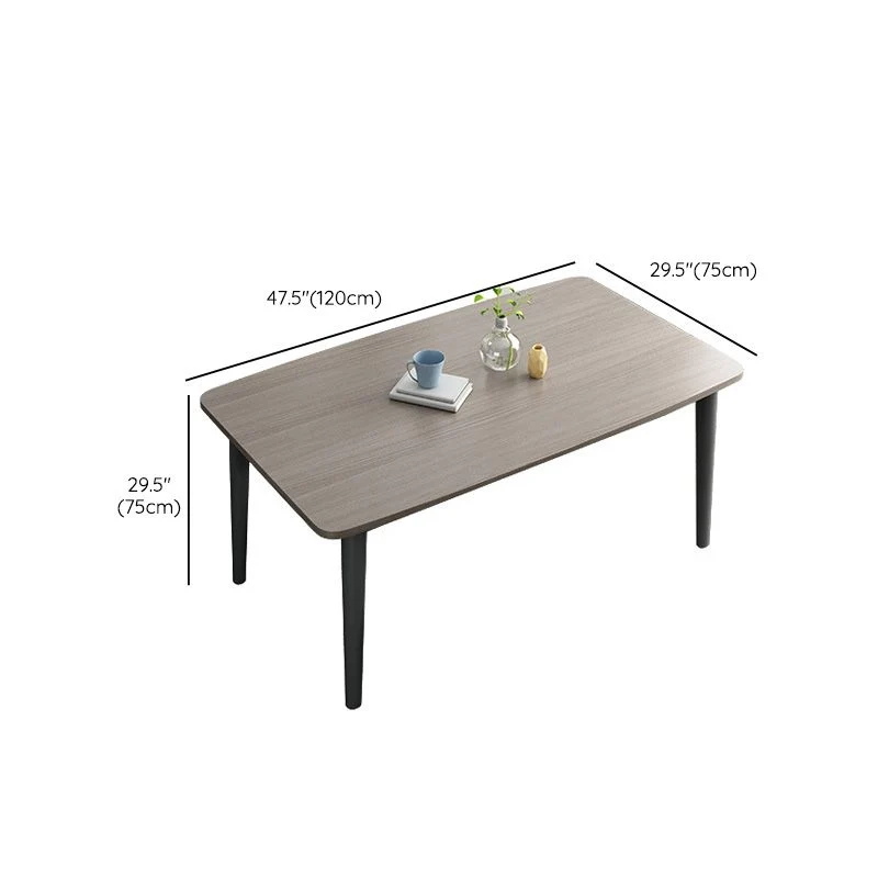 Tavolo da pranzo rettangolare legno massello di mobili stile semplicità marrone Clearhalo