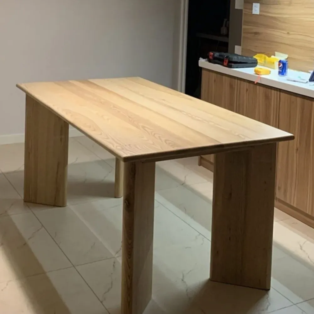 Tavolo da pranzo rettangolare legno massello di pino con 4 gambe Clearhalo