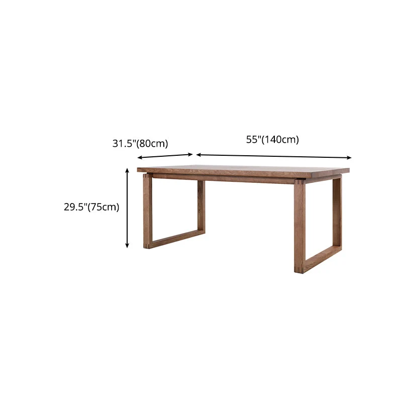 Tavolo da pranzo rettangolare legno massello Tavolo da pranzo moderno con base slitta naturale Clearhalo