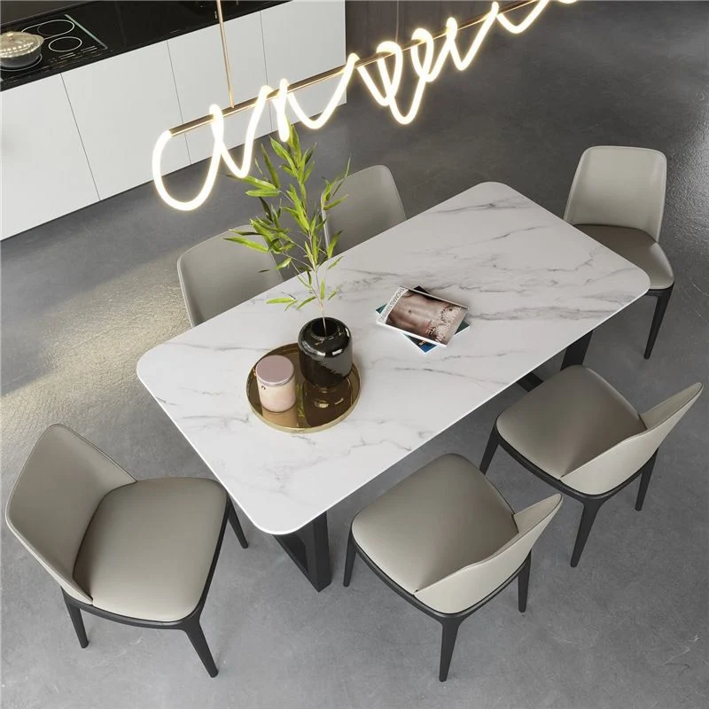 Tavolo da pranzo rettangolare di lusso tradizionale bianco con bancone marmo per cucina Clearhalo