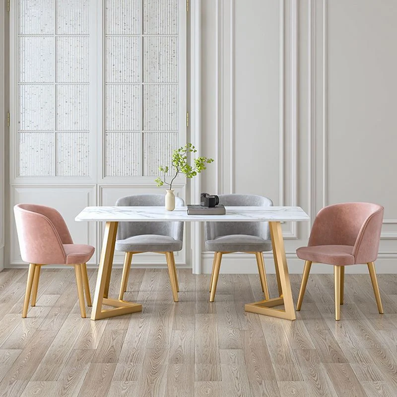 Tavolo da pranzo rettangolare di lusso tradizionale Tavolo da pranzo pietra per la casa Clearhalo