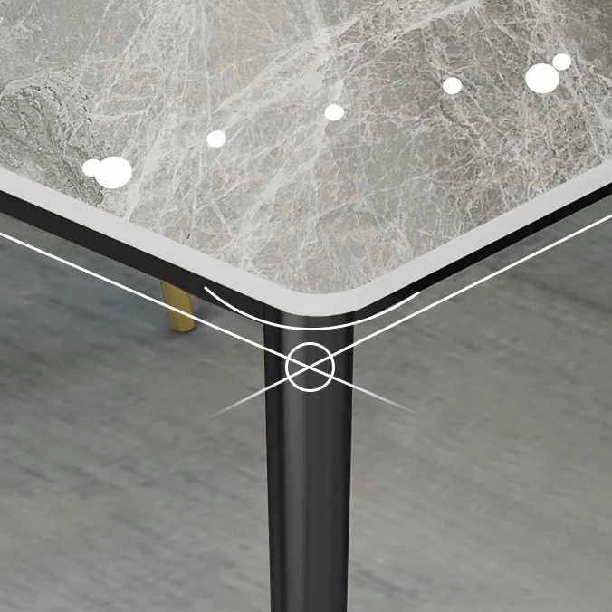 Tavolo da pranzo rettangolare metallo e ardesia per la casa stile glam Clearhalo