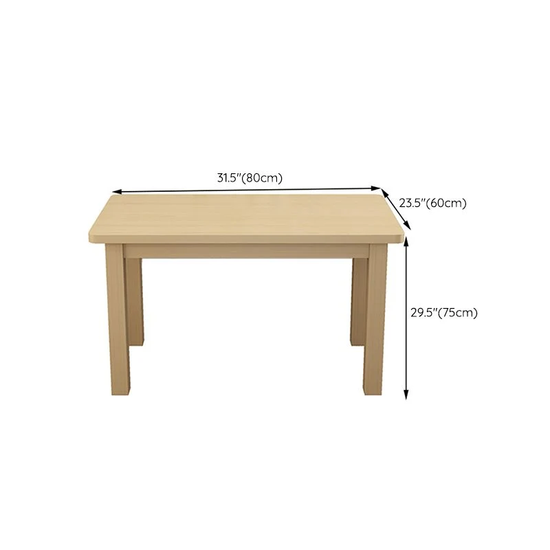 Tavolo da pranzo rettangolare moderno legno massello con 4 gambe Clearhalo
