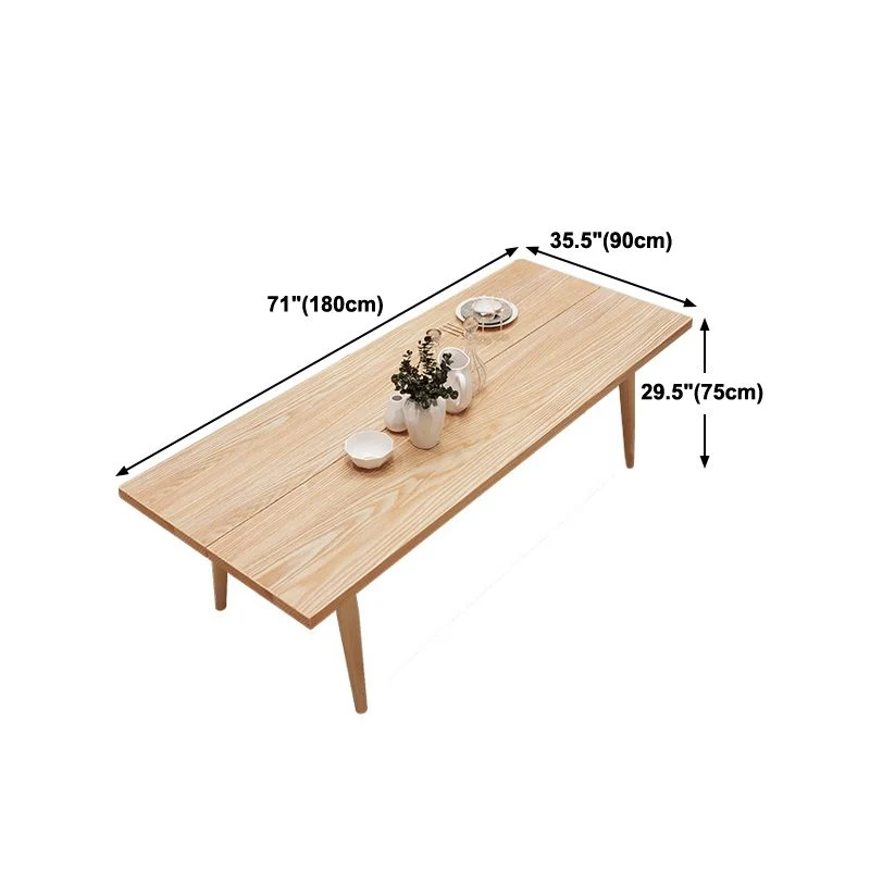 Tavolo da pranzo rettangolare moderno legno naturale frassino con 4 gambe Clearhalo