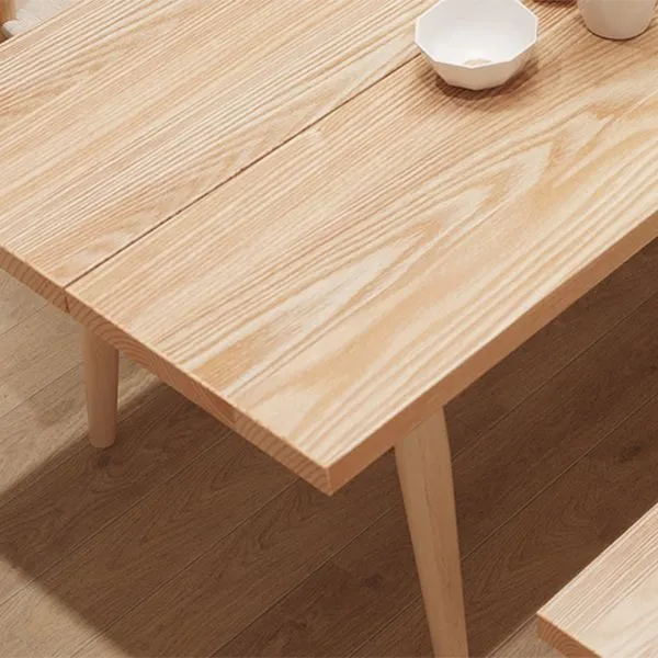 Tavolo da pranzo rettangolare moderno legno naturale frassino con 4 gambe Clearhalo