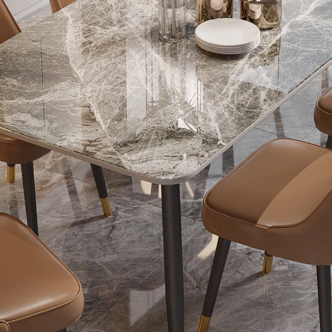Tavolo da pranzo rettangolare moderno marmo bianco 72 per cucina Clearhalo