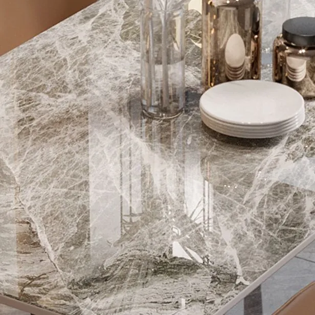 Tavolo da pranzo rettangolare moderno marmo bianco 72 per cucina Clearhalo