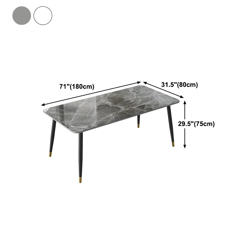 Tavolo da pranzo rettangolare moderno marmo bianco 72 per cucina Clearhalo