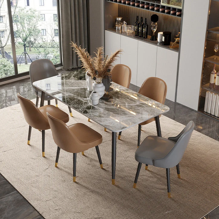 Tavolo da pranzo rettangolare moderno marmo bianco 72 per cucina Clearhalo