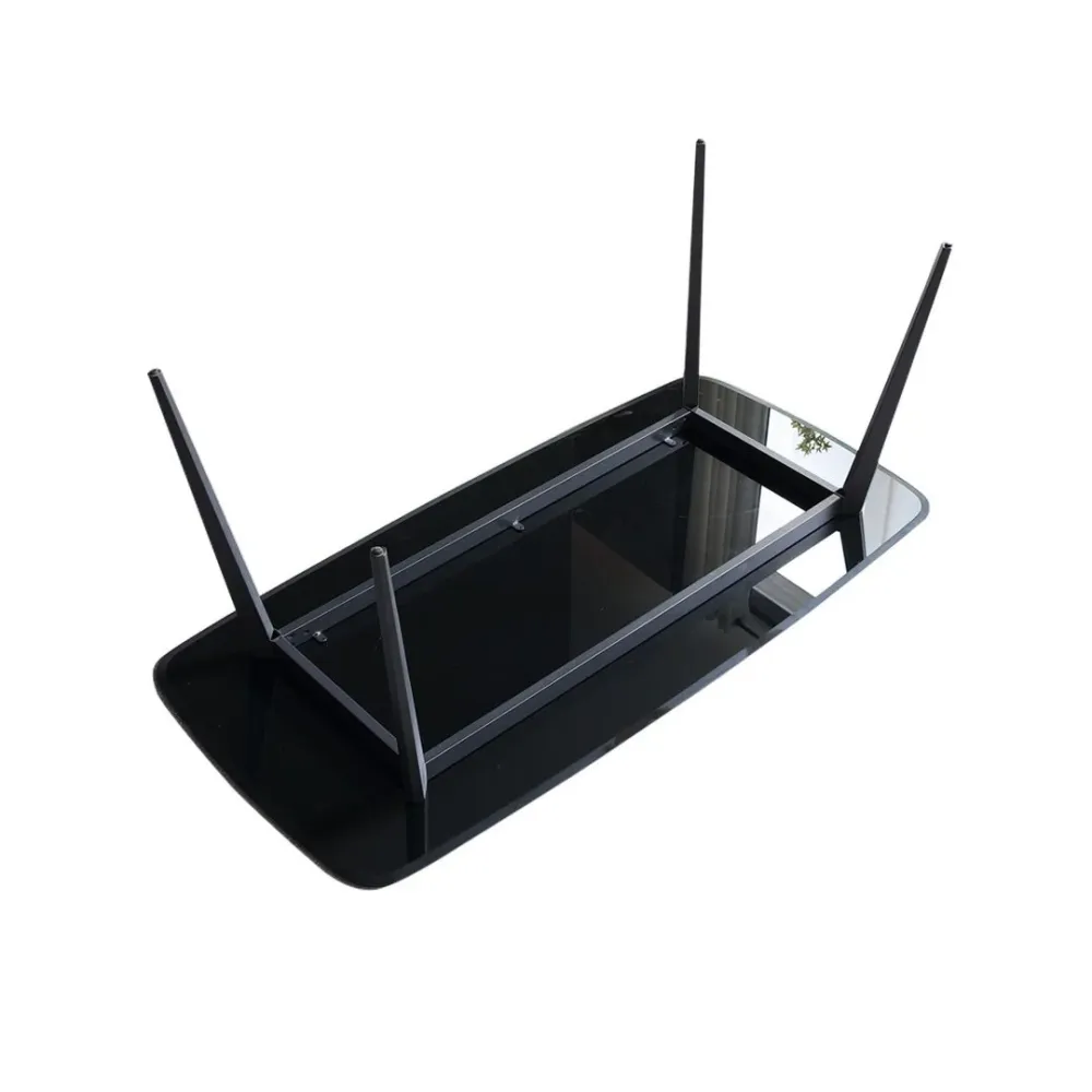 Tavolo da pranzo rettangolare moderno metallo Tavolo con piano pietra sinterizzata per sala da pranzo Clearhalo