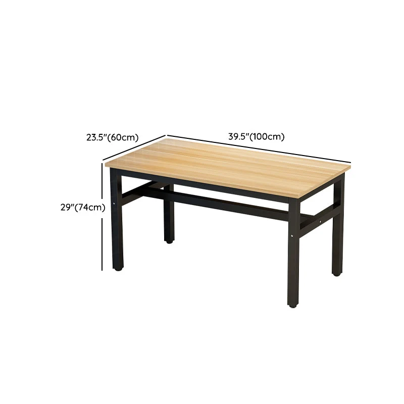 Tavolo da pranzo rettangolare Piano legno con base su cavalletto acciaio Clearhalo