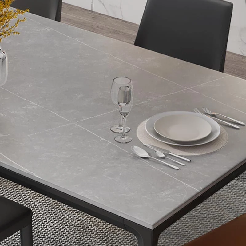 Tavolo da pranzo rettangolare pietra Mobili moderni 4 gambe con finitura opaca per la casa Clearhalo