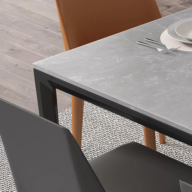 Tavolo da pranzo rettangolare pietra Mobili moderni 4 gambe con finitura opaca per la casa Clearhalo