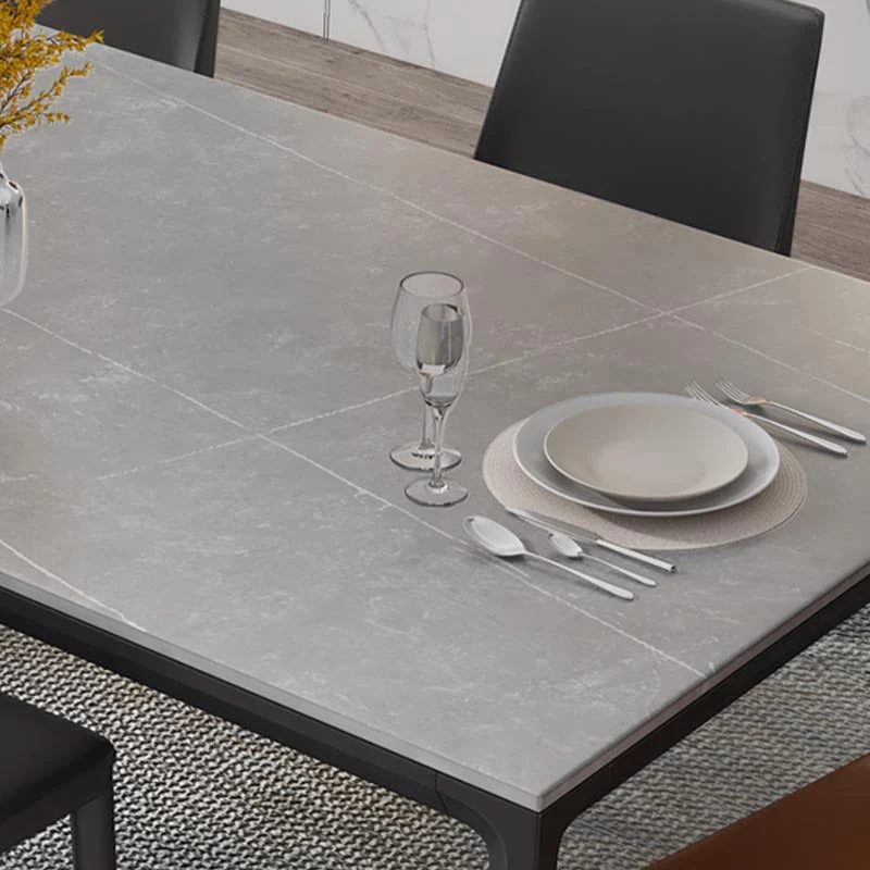 Tavolo da pranzo rettangolare pietra Mobili moderni 4 gambe con finitura opaca per la casa Clearhalo