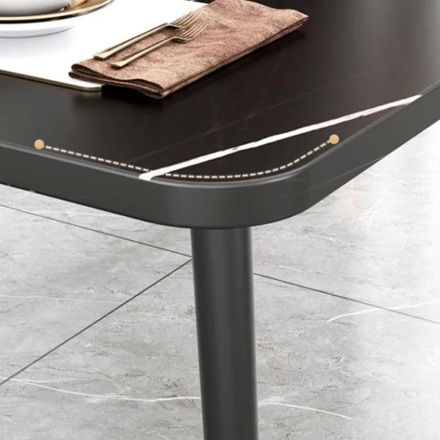 Tavolo da pranzo rettangolare pietra sinterizzata Mobili da pranzo tradizionali di lusso con 4 gambe Clearhalo