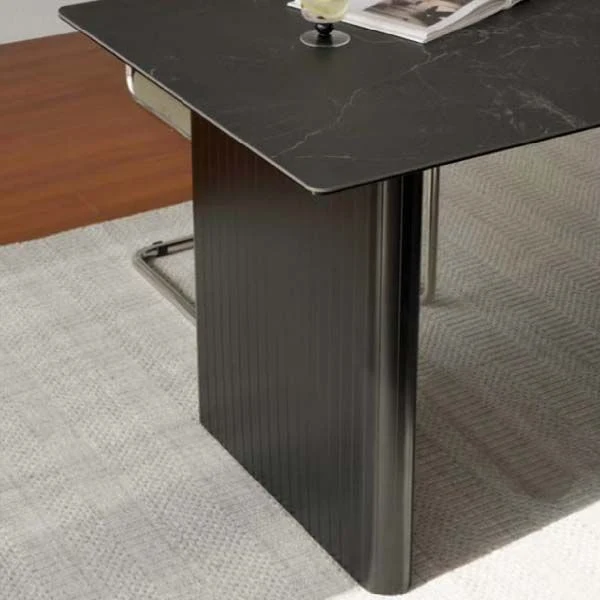 Tavolo da pranzo rettangolare pietra sinterizzata stile moderno per uso domestico Clearhalo