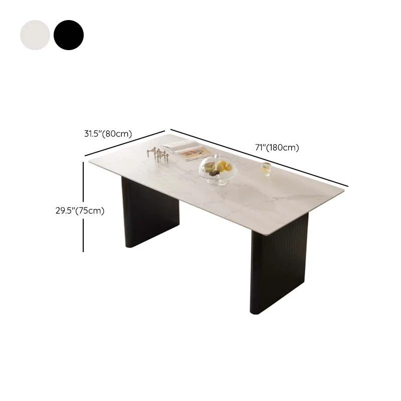 Tavolo da pranzo rettangolare pietra sinterizzata stile moderno per uso domestico Clearhalo