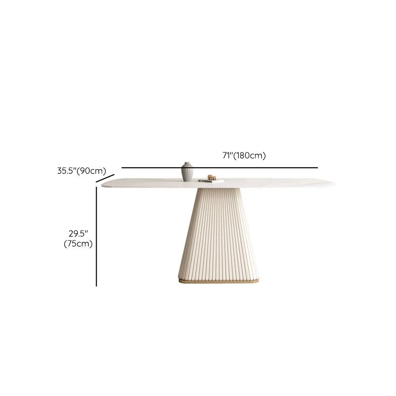 Tavolo da pranzo rettangolare pietra sinterizzata stile moderno con gambe metallo per la casa Clearhalo