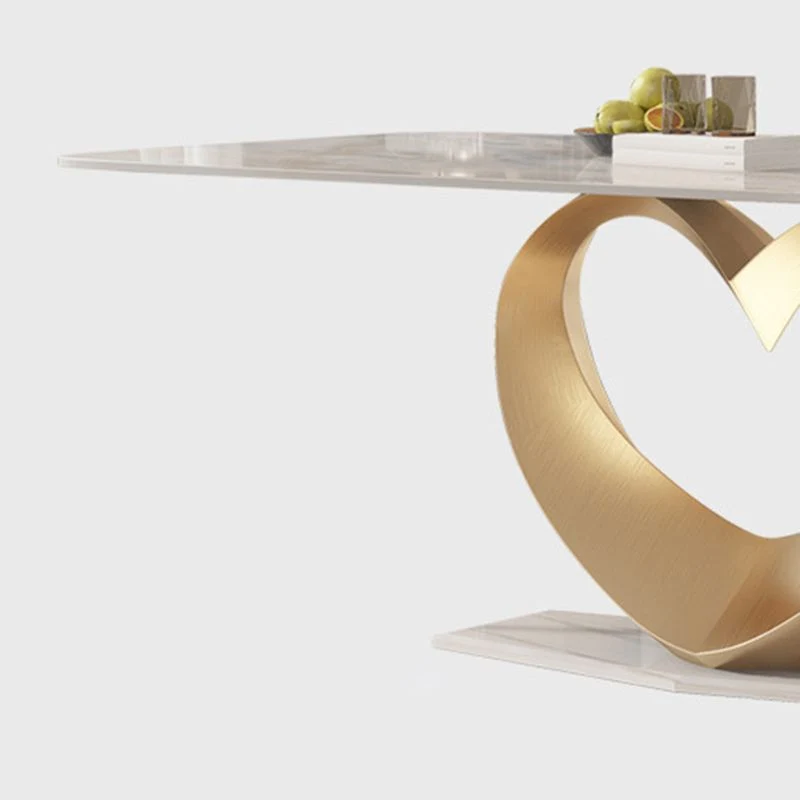 Tavolo da pranzo rettangolare pietra sinterizzata stile Glam per la casa Clearhalo
