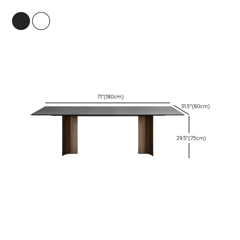 Tavolo da pranzo rettangolare pietra sinterizzata stile industriale per cucina Clearhalo