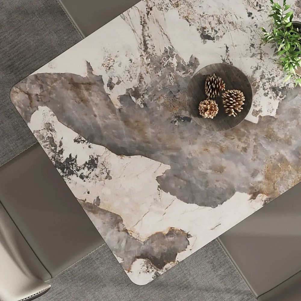 Tavolo da pranzo rettangolare pietra sinterizzata Tavolo da pranzo stile moderno Clearhalo