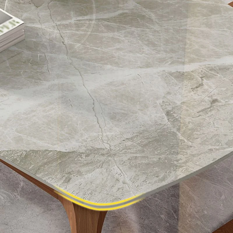 Tavolo da pranzo rettangolare pietra sinterizzata tavolo retrò moderno con 4 gambe Clearhalo