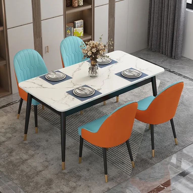 Tavolo da pranzo rettangolare pietra stile moderno, altezza standard, con 4 gambe Clearhalo