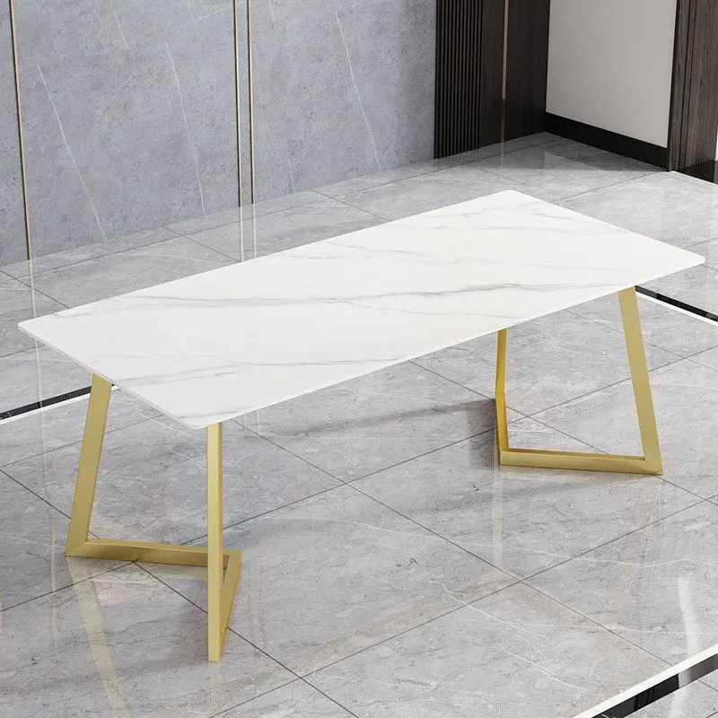 Tavolo da pranzo rettangolare pietra Tavolo da cucina tradizionale di lusso per sala da pranzo Clearhalo