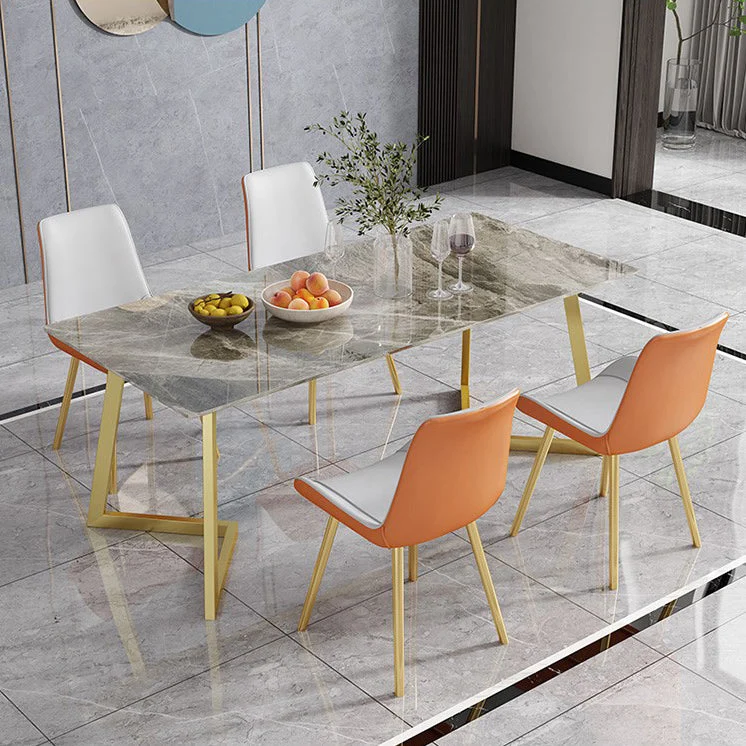 Tavolo da pranzo rettangolare pietra Tavolo da cucina tradizionale di lusso per sala da pranzo Clearhalo