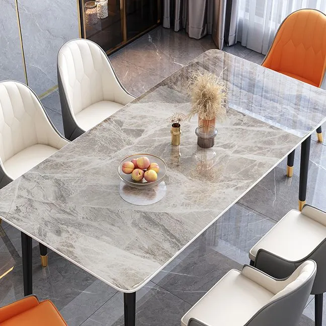 Tavolo da pranzo rettangolare pietra Tavolo da pranzo di lusso per sala da pranzo Clearhalo