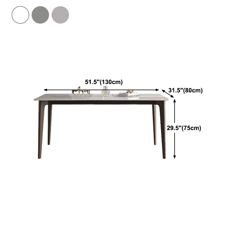 Tavolo da pranzo rettangolare pietra Tavolo da pranzo 4 gambe legno massello per cucina Clearhalo