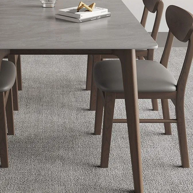 Tavolo da pranzo rettangolare pietra Tavolo da pranzo 4 gambe legno massello per cucina Clearhalo