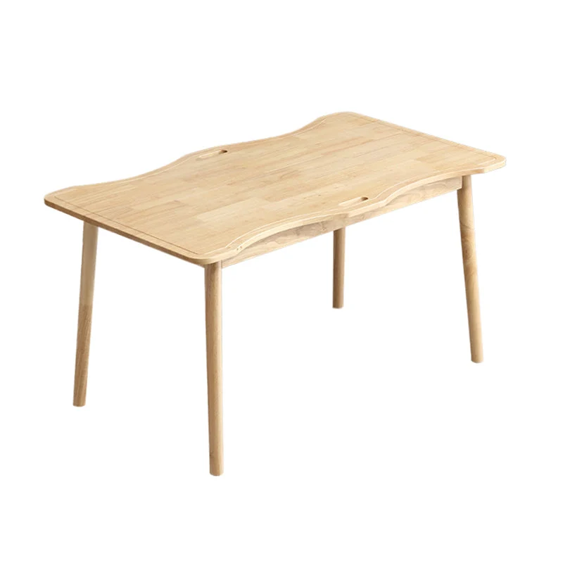Tavolo da pranzo rettangolare rovere naturale da 55,1 pollici. Piano legno massello con 4 gambe Clearhalo
