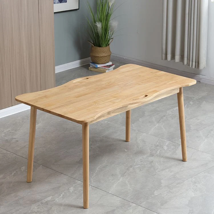 Tavolo da pranzo rettangolare rovere naturale da 55,1 pollici. Piano legno massello con 4 gambe Clearhalo