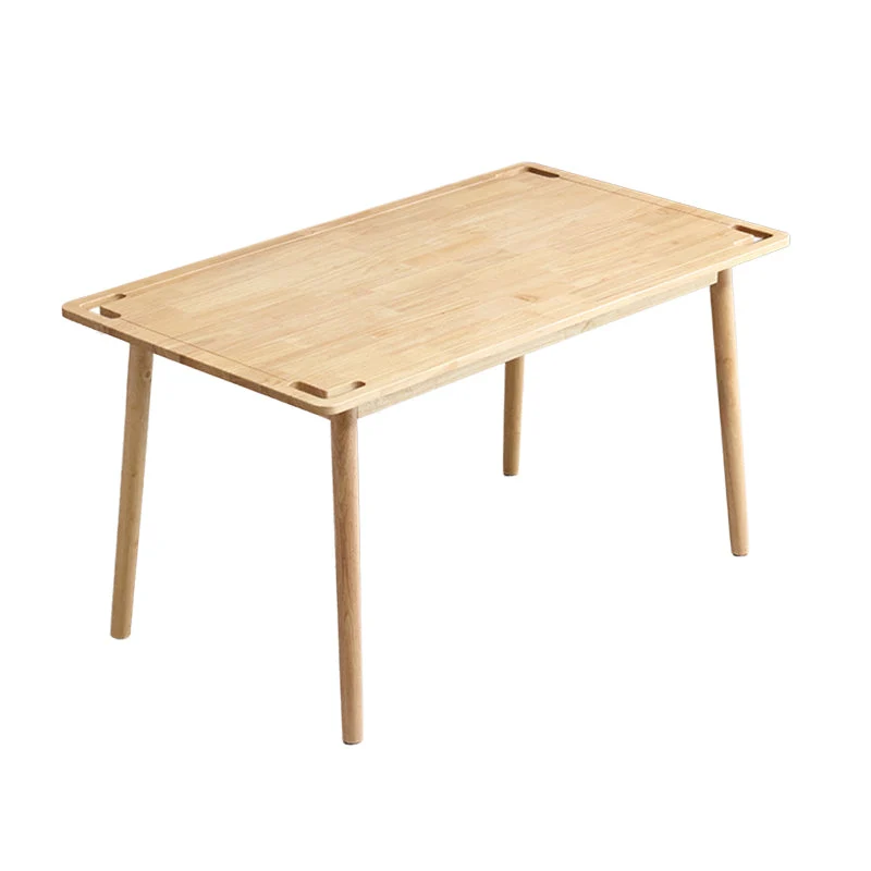 Tavolo da pranzo rettangolare rovere naturale da 55,1 pollici. Piano legno massello con 4 gambe Clearhalo