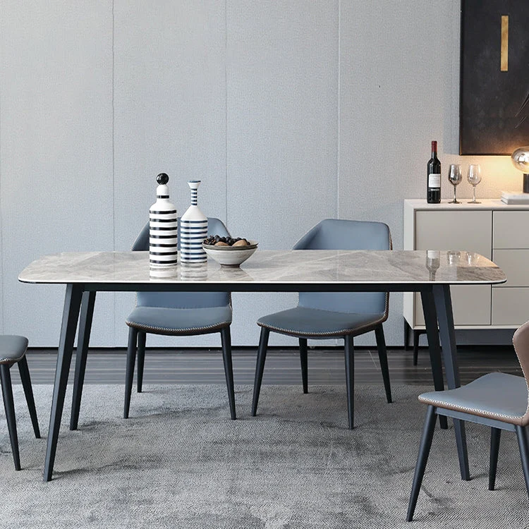 Tavolo da pranzo rettangolare, scrivania da cucina industriale con 4 gambe Clearhalo