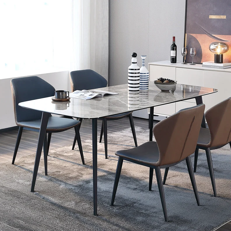 Tavolo da pranzo rettangolare, scrivania da cucina industriale con 4 gambe Clearhalo