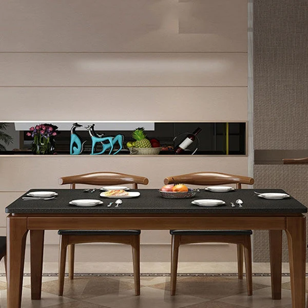 Tavolo da pranzo rettangolare Simplicity Collezione da sala da pranzo pietra con 4 gambe Clearhalo