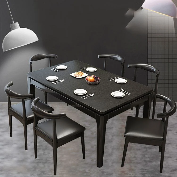 Tavolo da pranzo rettangolare Simplicity Collezione da sala da pranzo pietra con 4 gambe Clearhalo