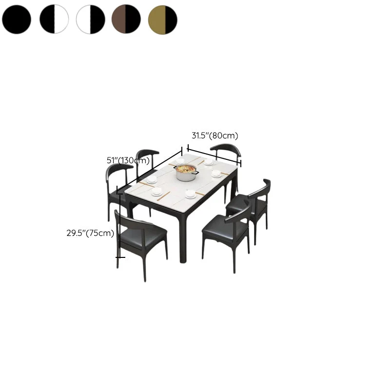 Tavolo da pranzo rettangolare Simplicity Collezione da sala da pranzo pietra con 4 gambe Clearhalo