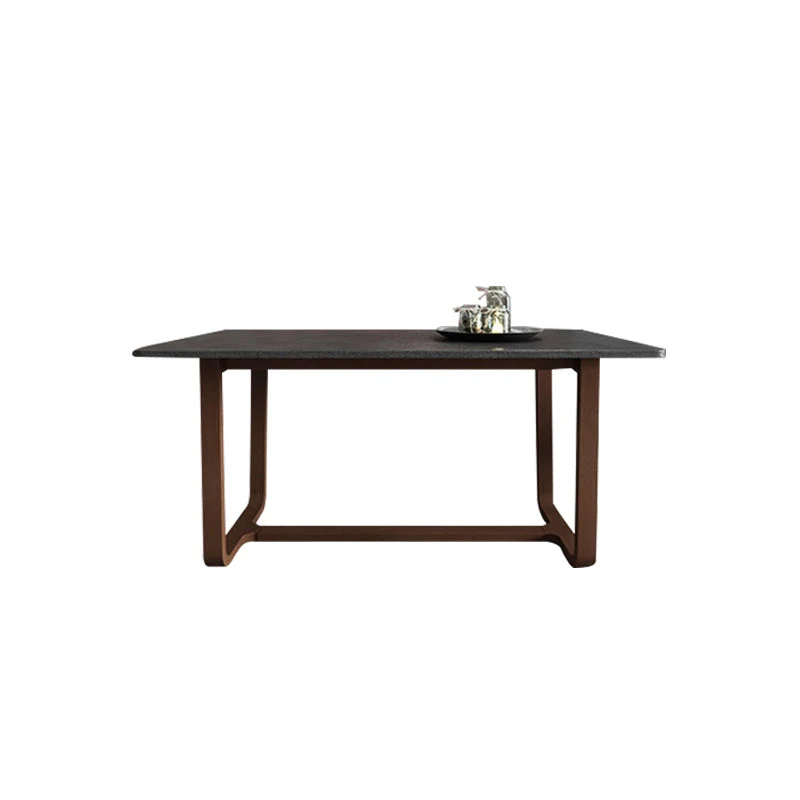 Tavolo da pranzo rettangolare Simplicity Collezione da sala da pranzo pietra con base cavalletto Clearhalo
