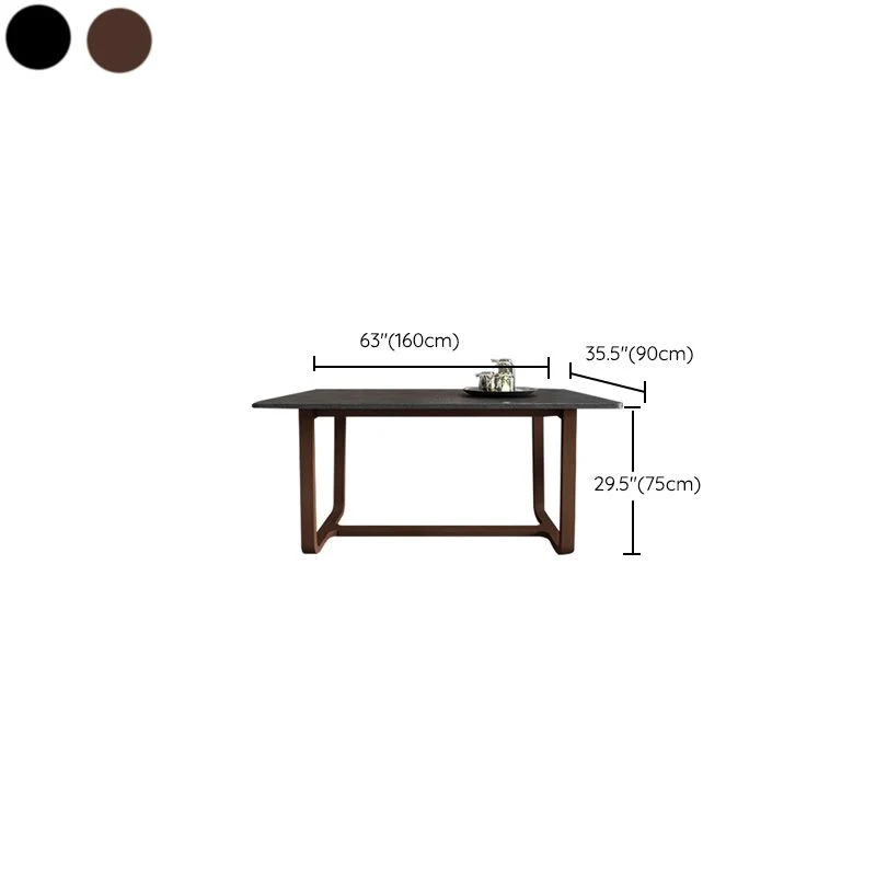 Tavolo da pranzo rettangolare Simplicity Collezione da sala da pranzo pietra con base cavalletto Clearhalo