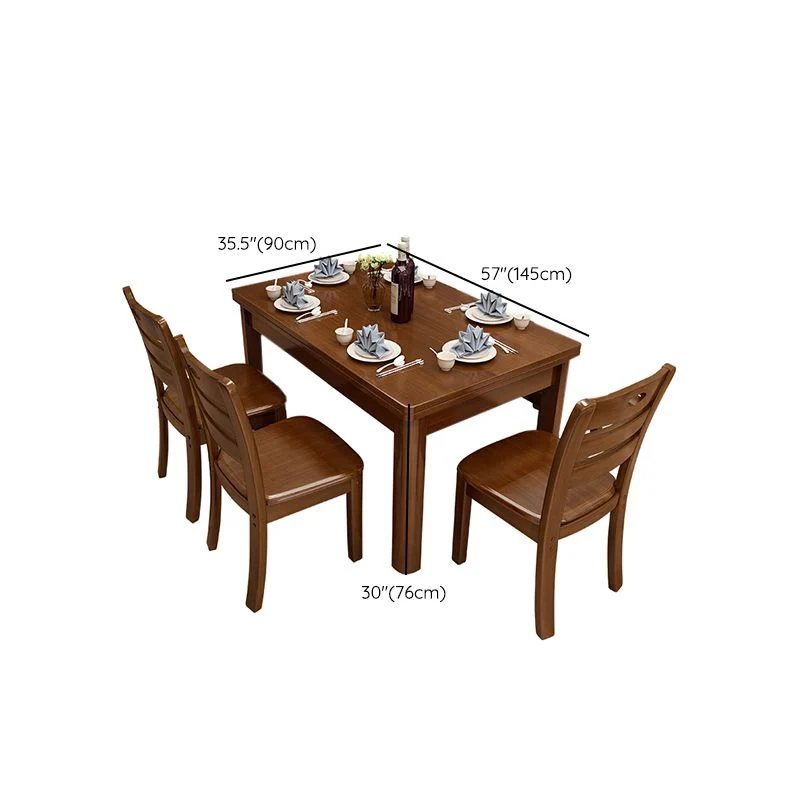 Tavolo da pranzo rettangolare Simplicity Collezione da sala da pranzo legno massello con 4 gambe Clearhalo