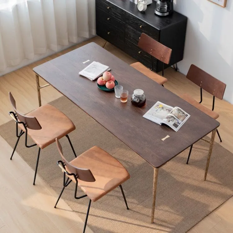 Tavolo da pranzo rettangolare stile lusso, scrivania da casa con 4 gambe Clearhalo