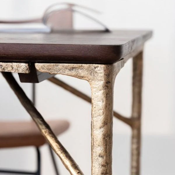 Tavolo da pranzo rettangolare stile lusso, scrivania da casa con 4 gambe Clearhalo