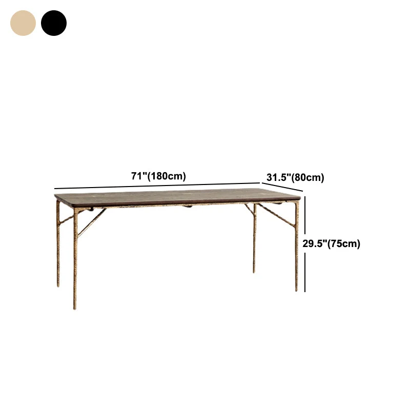 Tavolo da pranzo rettangolare stile lusso, scrivania da casa con 4 gambe Clearhalo