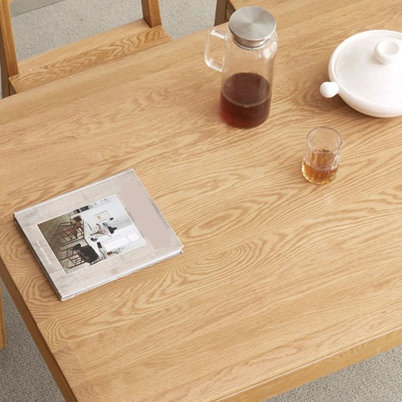 Tavolo da pranzo rettangolare stile moderno legno massello di rovere naturale Clearhalo