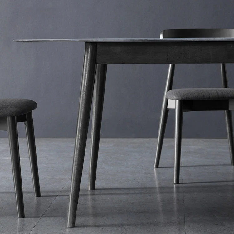 Tavolo da pranzo rettangolare stile moderno pietra grigia per cucina Clearhalo
