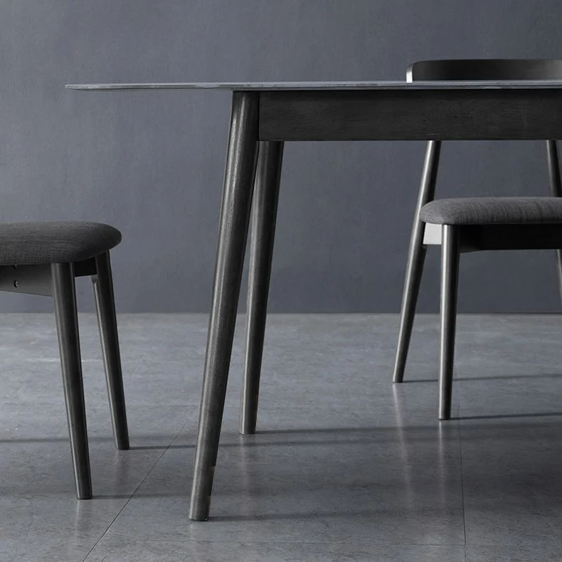 Tavolo da pranzo rettangolare stile moderno pietra grigia per cucina Clearhalo